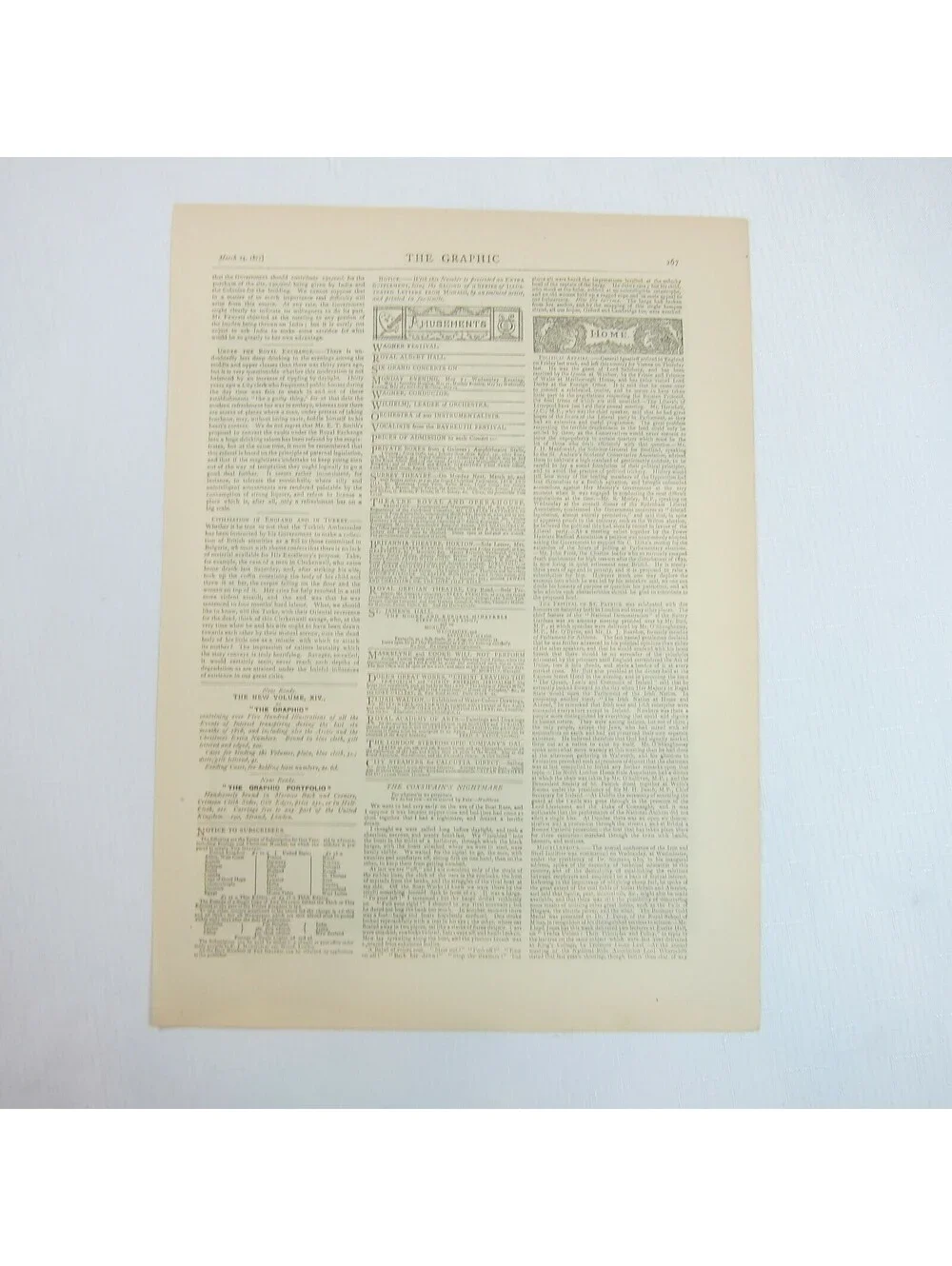 Antique 1877 Print Yosemite Valley California Nevada Fall Sierra, The Graphic